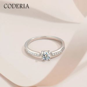 Rings Pass Diamond Test GRA Certified 0.3 CT Sterling Silver Moissanite Rings Exquisite Cute Four Claw Ring Mother's Day Jewelry Gift