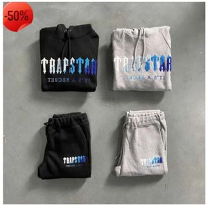 Herrspår 2024 Men Designer Trapstar ActiveWear Hoodie Chenille Set Ice Flavors 2.0 Edition 1to1 Top Quality Embroidered Fashion