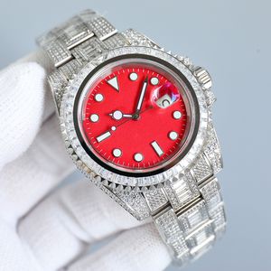 Diamentowe zegarek męskie zegarki 2836 Automatyczne mechaniczne szafirowe opaska 40 mm z diamentową stalową bransoletką Montre de Luxe