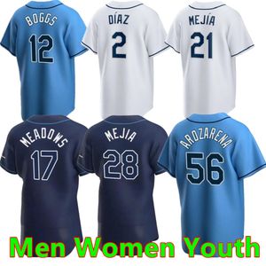 2024 Custom Wander Franco Jersey Randy Arozarena Wade Boggs Mcclanahan Tyler Glasnow Brandon Shane Baz Harold Ramirez Lowe Margot T Bradley Baseball