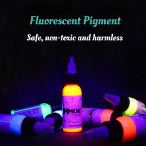 Tinten, 15 ml, fluoreszierendes Tattoo-Pigment, violettes Licht, 7 Farben, professionelles semipermanentes Microblading, einfaches Färben von Körper-Make-up-Tinten