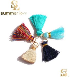 Charms Colorf Bohemian Handmade Mini Cotton Tassels Small For Earrings Necklace Bracelet Making Jewelry Findings Charms Wholesale Drop Dhyaw