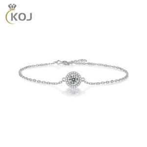 Bransolety Koj 925 Bransoletka srebrna moissanite 5,0 mm 0,5 cct Diamond Stone Bracelets for Women Prezenty ślubne dla gości