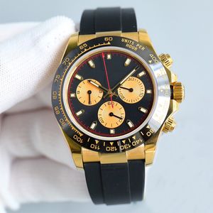 Mens Designer Watches 7750 Otomatik Mekanik Hareket 40mm Safir Zamanlama Fonksiyonu Noctilucent Yüksek Kaliteli Bilgi Kauçuk Kayış Montre De Luxe