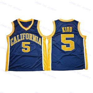 California Golden Bears 5 Jason Kidd Trikots College Basketball University Shirt Teamfarbe Schwarz für Sportfans Atmungsaktive reine Baumwolle Stickerei und Nähen