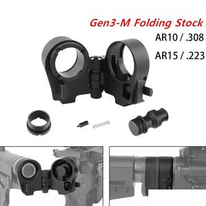 Tactical Accessories Gen3-M Ar Folding Stock Adapter M4 M16 For /.223 Ar10/.308 Hunting Rifle Aluminum Alloy Drop Delivery Sports Out Dhmpj