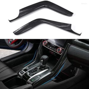 Accessori interni per Honda Civic 10th Gen fibra di carbonio console centrale ingranaggi pannello finiture decalcomanie 2024