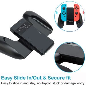 Chargers 2IN1 Joy Con Ładowanie z kablem z przyczepem komfortowym Baterii 1800 mAh dla Nintendo Switch kontroler Joycon Joycon Charger