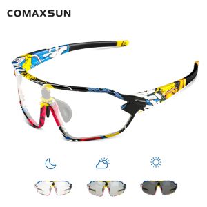 Eyewears Comaxsun Photochrome Radsportgläser Fahrrad Sport Männer Frauen UV400 Sonnenbrille MTB Road Bicycle Eyewear Schutzbrille Schutzbrille