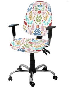 Chair Covers Mexico Butterfly Flower Leaf Dot Elastic Armchair Computer Cover Removable Office Slipcover Split Seat