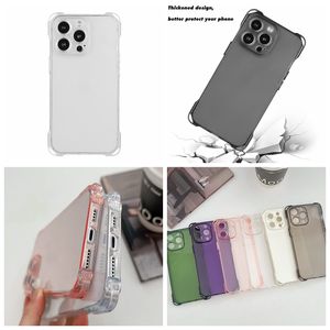 Capas à prova de choque de design espessado para iPhone 15 Pro Max 14 Plus 13 12 11 I15 Buraco fino cristalino preto luxo quatro cantos anti-queda macio TPU telefone capa traseira pele