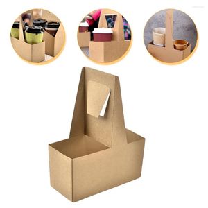 Xícaras de chá 10 PCs Milk Paper Cup Holder Drink Transportador Coffee portátil com alça