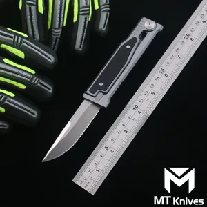 MT Produktionsvikning Kniv Aluminiumlegering Handtag D2 Blade Gravity System Pocket Outdoor Kitchen EDC Camping Hunting Knives Tool