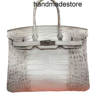 BK Himalaia Designer Bolsa Nilo Crocodilo Couro Costurado à Mão Luxo Feminino Portátil Grande Capacidade