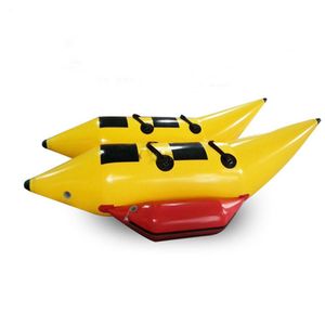 Toptan şişme şamandıralar Özelleştirilmiş 4-10 kişi Çift Sıra Sürüş Şişirilebilir Çekilebilir Su Banana Tekneler Uçan Balık Tüpü Şişirilebilir Deniz Teknesi Pompa