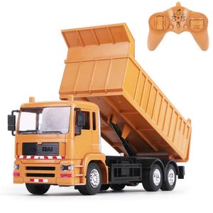 RC caminhão basculante elétrico com controle remoto, veículo de transporte, modelo de engenharia, brinquedos infantis 240221