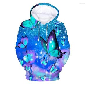 Erkek Hoodies Moda Renkli Kelebek 3D Baskı Kadınlar Streeatshirt Sonbahar Sıradan Sokak Hoodie Gevşek Büyük Boy Külot