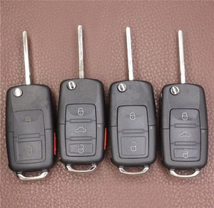 2 3 4 Knappar Folding Flip FOB Remote Car Key Shell med skruvmejsel för VW Passat Jetta Golf Ocut Blade Car Key Case No Chip4956124