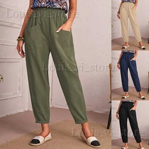 Pantaloni da donna Capris Independent Station Cross Border Nuova Four Seasons Cotton and Canta Pants Cropped Pantaloni casual Pants Cash Oblique Pocket Piccola T240221