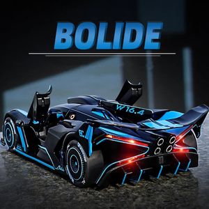 1 24 Bolide Alloy Sports Car Model Diecasts Toy Vehicles Metal Concept Car Model Simulation Sound Light Childrens Gift 240219