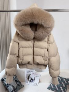 Coats 2023 New in Duck Down Overwear Real Raccoon Fox Fur