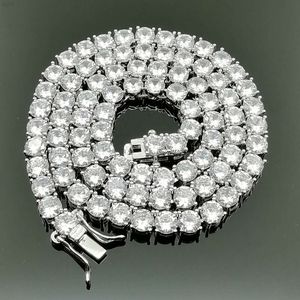 Factory New Design Bold 5mm Tennis Chain Shiny Diamond Single Row Necklace