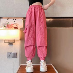 Trousers Teen Girls Pants Ribbon Summer Cargo For Sweatpants Children Casual Thin Kids Clothes 6 -14Y