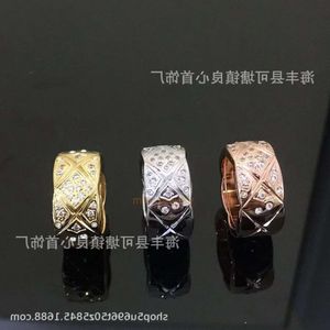 Designer Rings Gold Chaneles Silver Ring Precision V-Gold Diamond Grid Ring For Men Women Large Medium With Diamond Ring Diamond Mönster Groove Ring