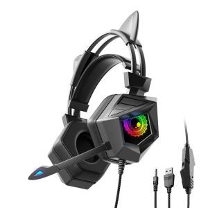 Hörlurar Soyto G15 Färgglad andning Glow Gaming Earphone 3D Surround Sound Game Headset Wired Hjälm med kontroll HD MIC för PS4 Laptop