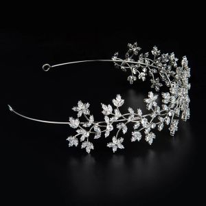 Jewelry Fashion Bride Hair band Flowers Wedding Tiaras Zircon Women Hair Accessories Jewelry Headpiece Soft Luxury Barrettes Hairband