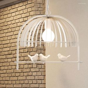Pendant Lamps American Bird Cage Lamp Bedroom Cafe Restaurant Living Room Lights Bar Corridor Modern Light Fixture WJ11