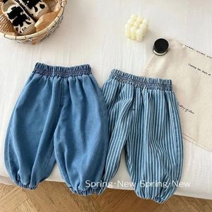 Hosen Kinder Mode Jeans 0-5 Jahre Alt Frühling Koreanische Kleinkind Tragen Jungen Gestreiften Hosen Mädchen Kleidung