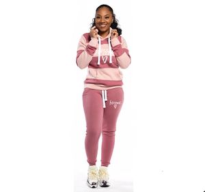 STYLISH LADY Letter Striped Printed 2 Piece Set Women Long Sleeve Hoodies Sweatshirt and Pant Suits 2024 Autumn Street Tracksuit