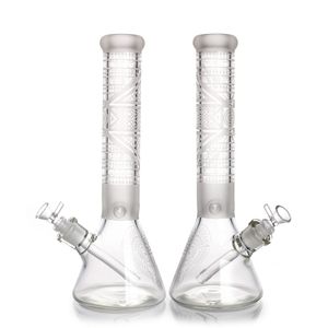 13,8-Zoll-Glasbong mit exquisiten Mustern, Dab-Rig, 7 mm dick, Wasserpfeifen-Bubbler, Eisfänger, Becher, Rauchbong-Wasserpfeife mit 14-mm-Schüssel und Downstem-Rauchzubehör H664