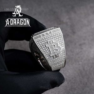 Haute Custom Design Pass Tester Diamond Moissanite Out Out Championship Pierścienie Sier Ring Fine Jewelry dla mężczyzn