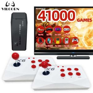 Konsollar Vilcorn Game Stick TV Video Oyunu Konsolu PS1 SFC ATARI Oyun Makinesi için 41000'e Kadar Retro Oyun 2.4G Çift Acade Joystick Hediyesi