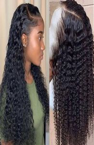 Vattenvåg peruk kort lockig spets främre mänskliga hår peruker för svarta kvinnor bob lång djup frontal brasiliansk peruk våt och vågig hd full6552993
