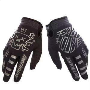 خمسة أصابع قفازات FXR Moto Touch Screen Wihte Black Motocross Riding Bike MX MTB Racing Sports Cycling Dirt Glove 230816