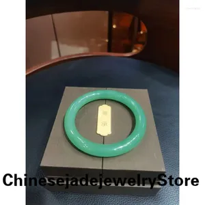 Bangle Original Ecological Exquisite Green Jadeite Armband äkta dongling Jade Circular Handring Lucky Fine Jewelry