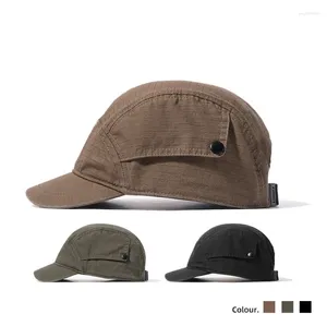 Ball Caps Spring Summer Retro Function Short Bead Hat Outdoor Baseball Cap Washed Five-leaf Tooling Men Women Camping