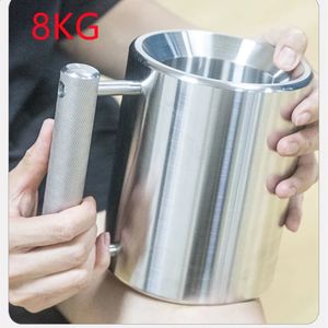 8kg Dumbbell heavy mug 304 Food Grade Stainless Steel Cup Overweight Sports Water 240219