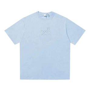 Designer Luxury Loes Classic Chaopai Summer Totem Micro Chapter broderi Kort ärm Löst t-shirt för män och kvinnor par topp