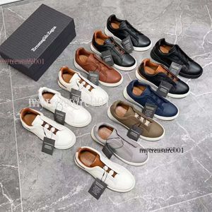 Top Wedding Designer-Kleiderschuhe Herren Ermenegildos Zegna Schuhe Schnüre-up Business Casual Social Party Qualität Leder Chunky Sneakers Formale Herren Trainer 70