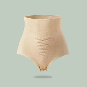 Calcinha feminina cintura alta cuecas sem costura magro lingerie controle de barriga shapewear conforto respirável sólido