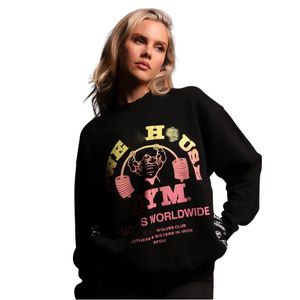 Women's Hoodie Designer Round Neck Långärmad tröjor med färgglada brevtryck, unisex hip-hop-stil