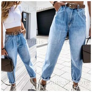 Kvinnors jeans jean kvinna mamma jeans byxor pojkvän jeans för kvinnor med hög midja fritidsbyxor damer jeans denim t240221