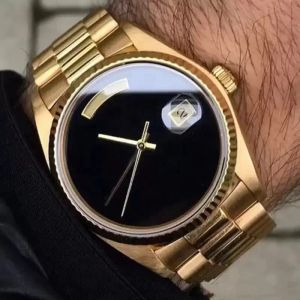 Top Men Day Date Date Gold rostfritt stål Automatisk mekanisk klocka Mekanik Sapphire Glass Rostfritt Mens Watches Sport Manlig armbandsur