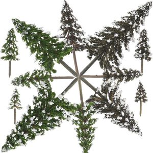 Dekorativa blommor 12 datorer Cedar Sandbord Modell Grönska dekor mini Julträd Landskap Mikro Tillbehörsvamp Pine Scene Frost