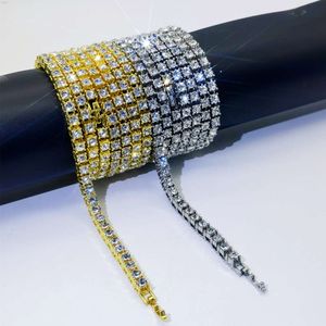 Крутые позолоченные теннисные цепочки в стиле хип-хоп из Европы и Америки, бриллиантовое колье 5 мм, кубинский браслет из цепочки из сплава