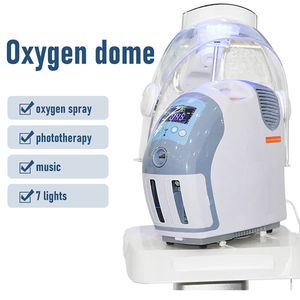 Professionell LED -skönhetshudföryngring Syre Jet Portable HyperBaric Oxygen Therapy Syga ansiktsmaskin med kupol